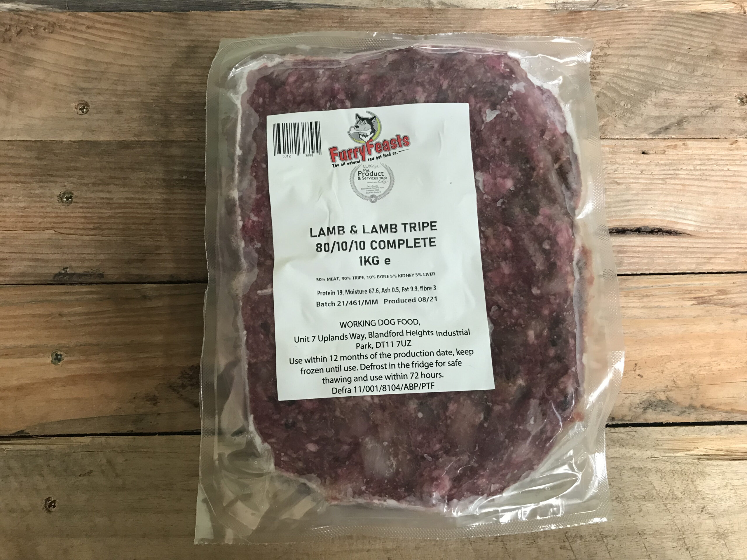 Furry Feasts Lamb & Tripe – 1kg