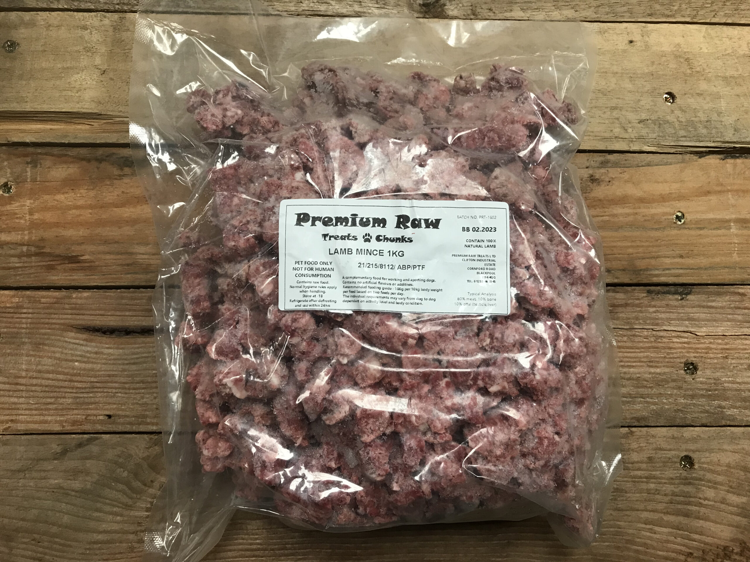 Premium Raw Lamb 80/10/10 – 1kg
