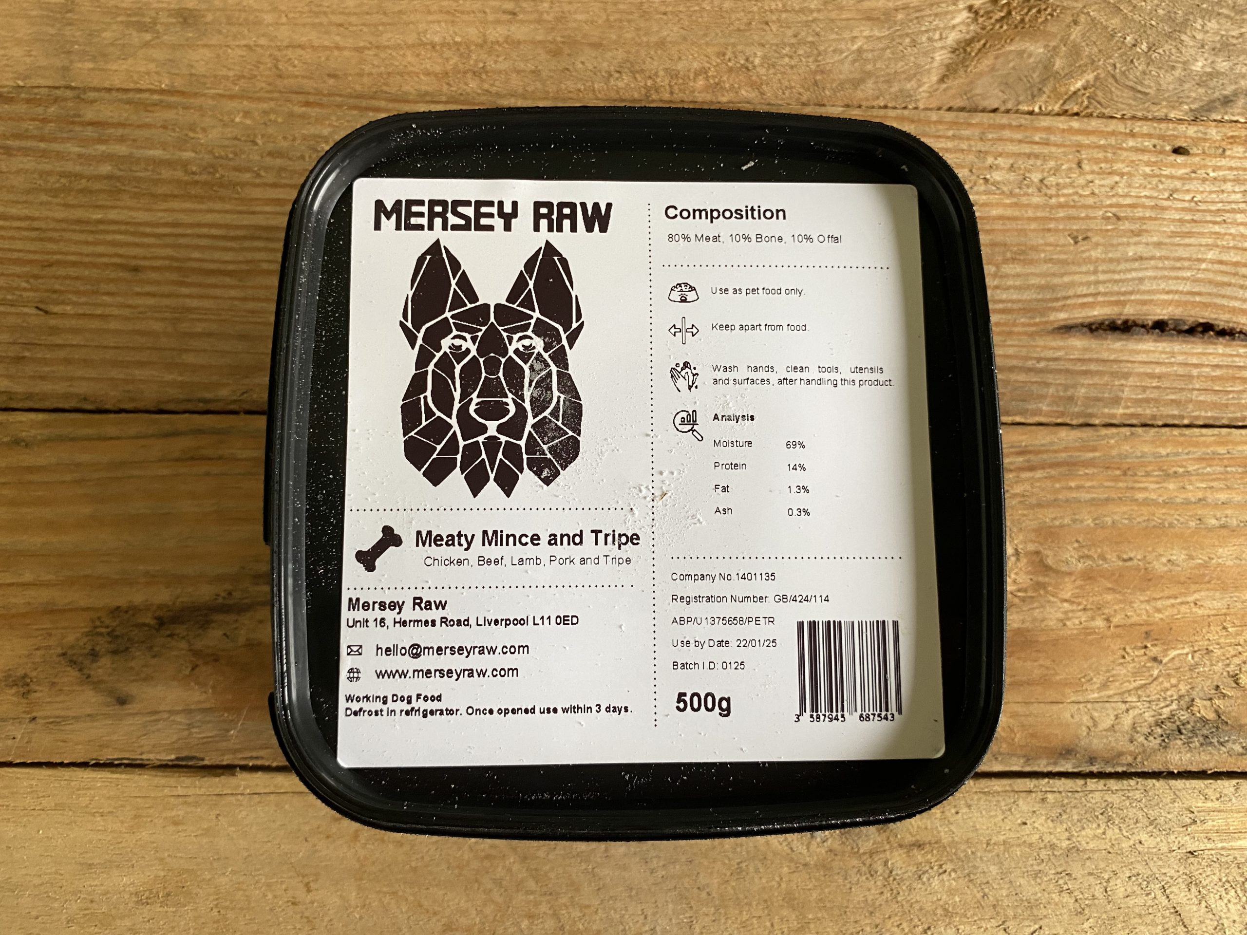 Mersey Raw Meaty Mince & Tripe – 500g