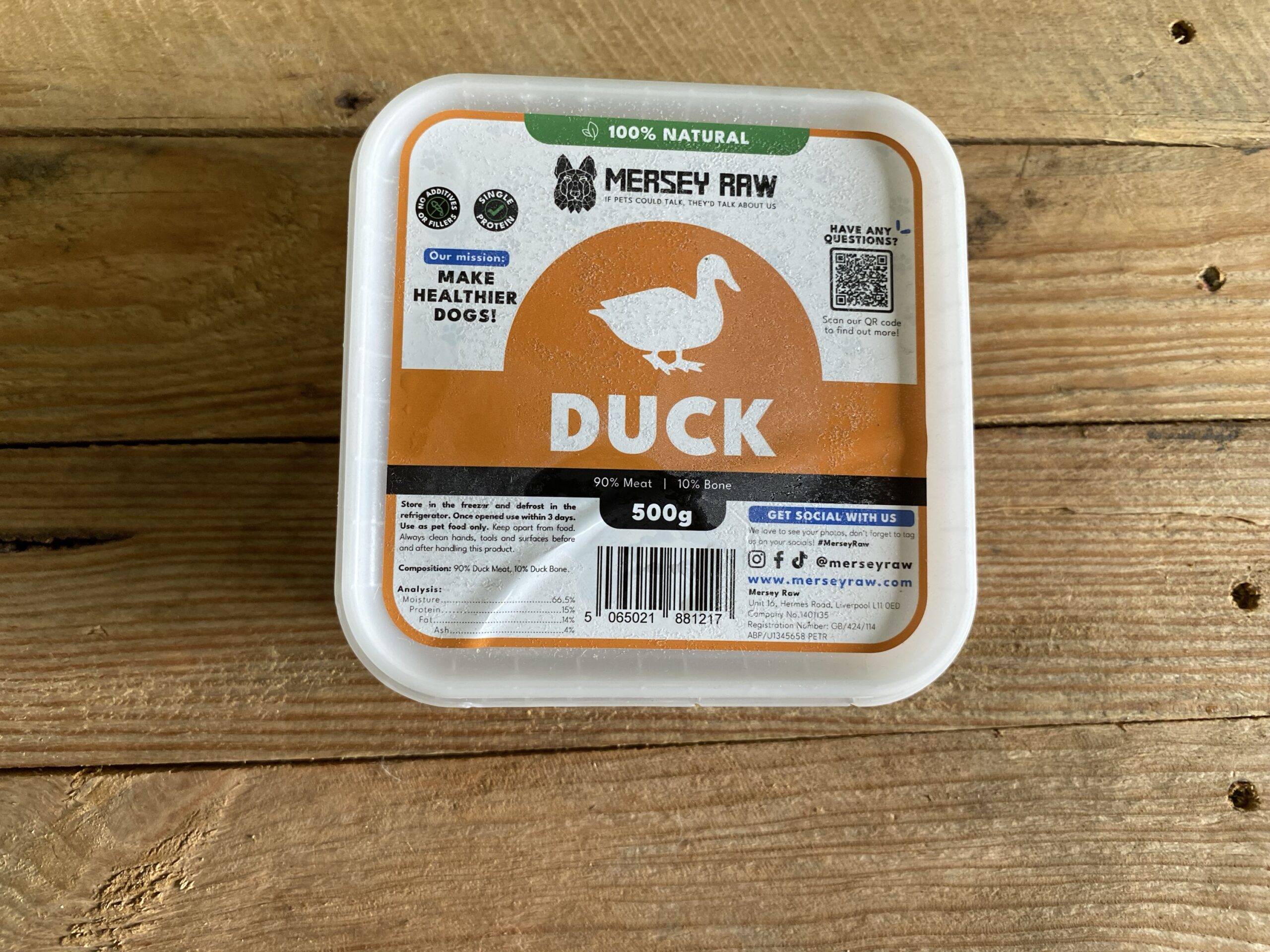 Mersey Raw Duck – 500g