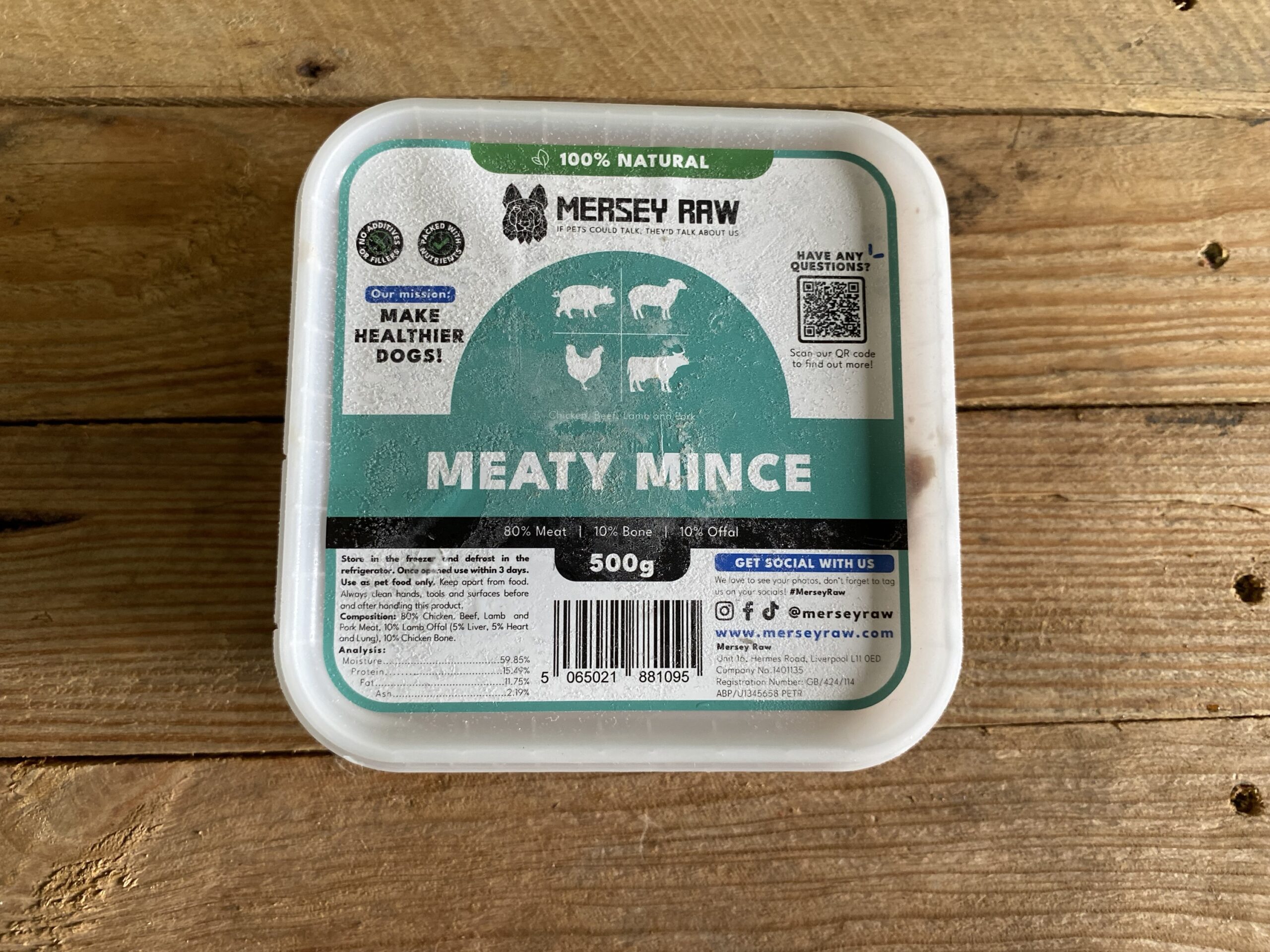 Mersey Raw Meaty Mince – 500g
