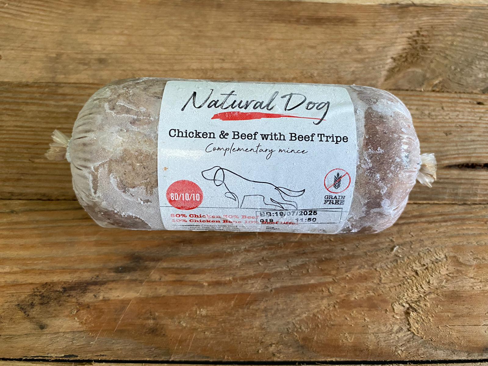 Natural Dog Chicken, Beef & Tripe – 500g
