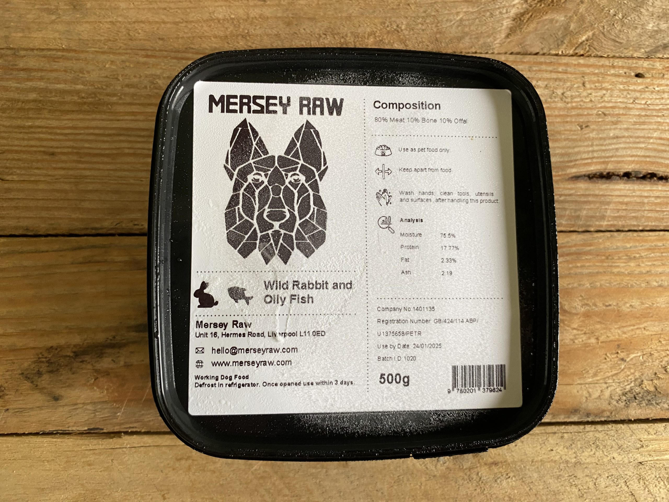 Mersey Raw Rabbit & Oily Fish – 500g