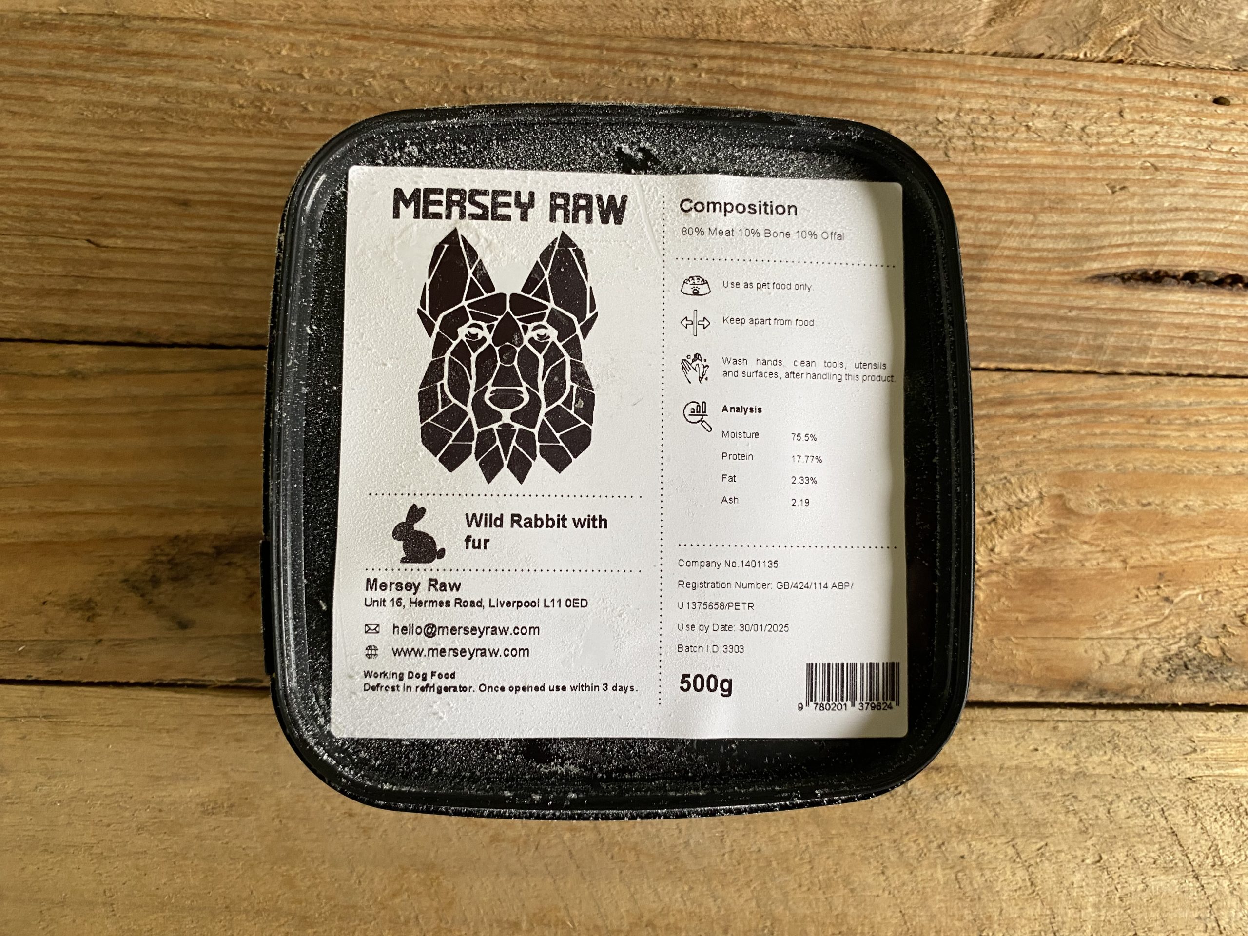 Mersey Raw Rabbit – 500g