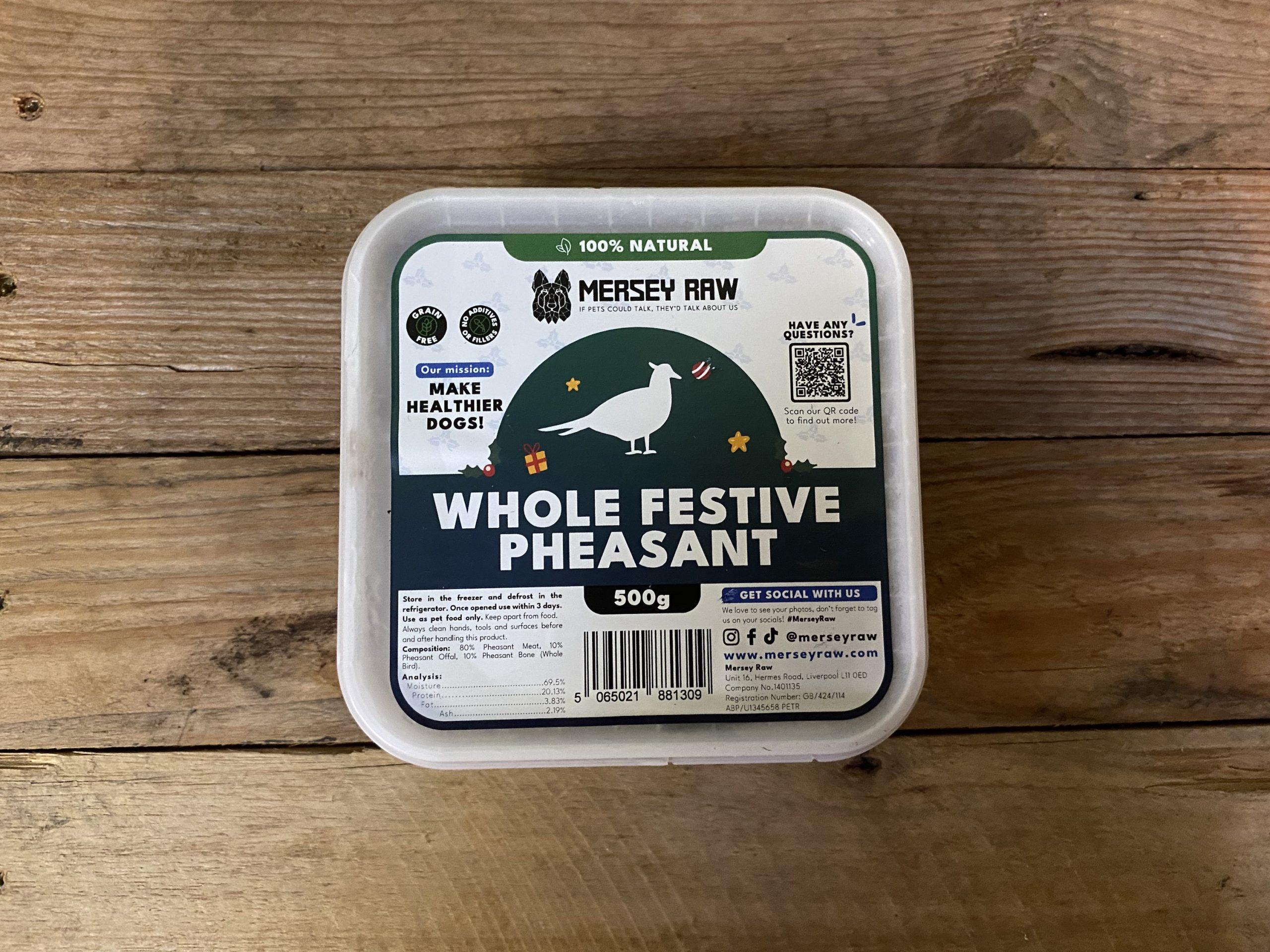 Mersey Raw Festive Pheasant – 500g