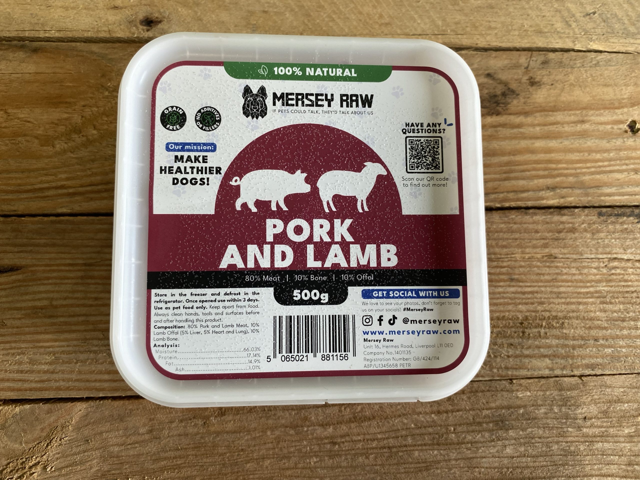 Mersey Raw Pork & Lamb – 500g