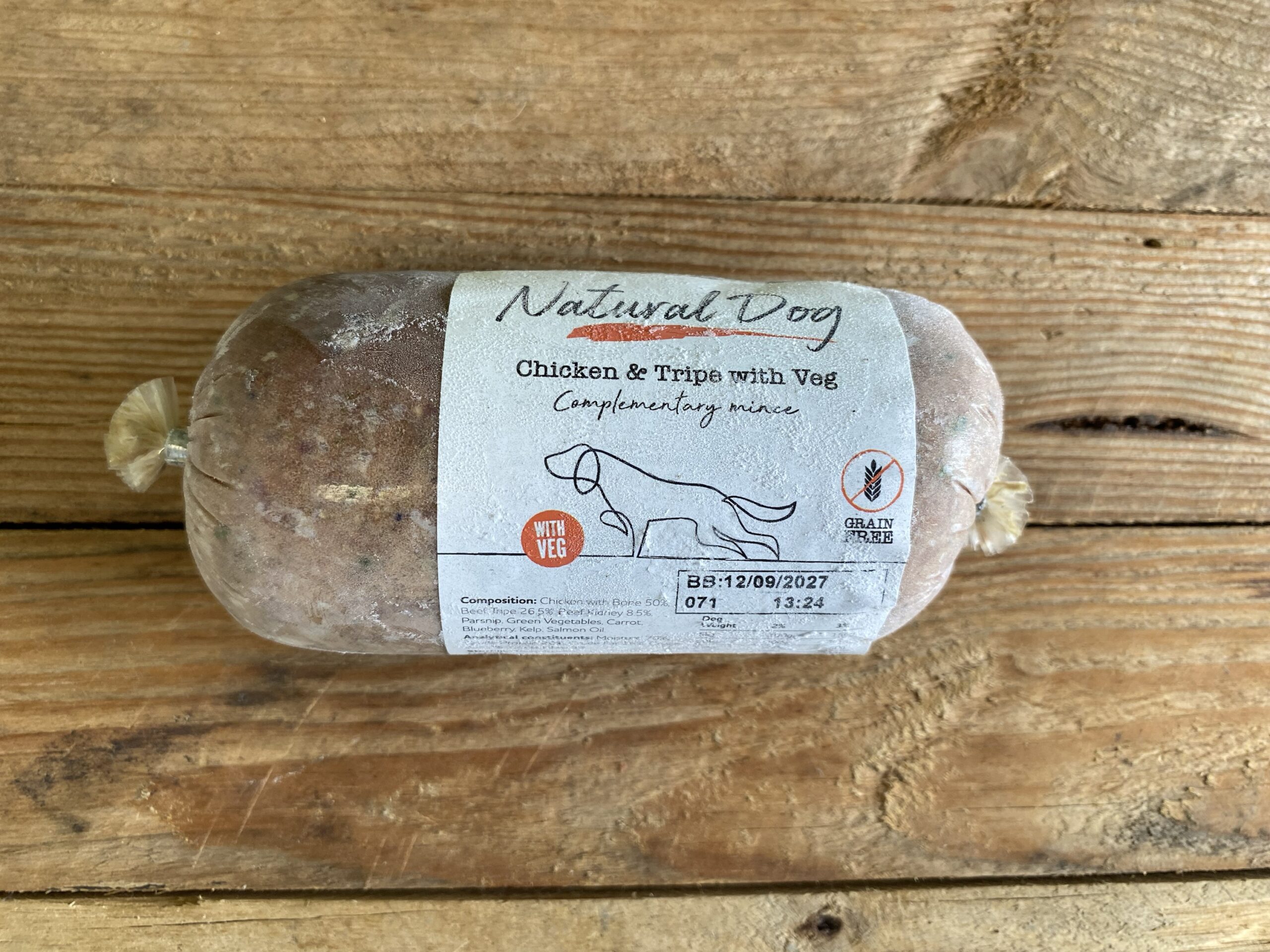 Natural Dog Chicken, Tripe & Veg – 500g